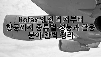 Rotax 엔진: 레저부터 항공까지, 종류별 성능과 활용 분야 완벽 정리